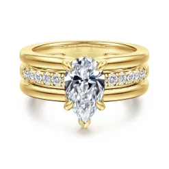 Outlet Gabriel & Co. Reeba - 14K Yellow Gold Pear Shape Diamond Engagement Ring