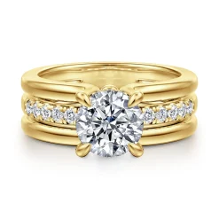 Clearance Gabriel & Co. Reeba - 14K Yellow Gold Round Diamond Engagement Ring
