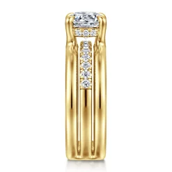 Clearance Gabriel & Co. Reeba - 14K Yellow Gold Round Diamond Engagement Ring