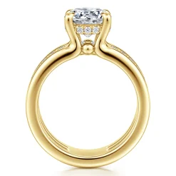 Best Gabriel & Co. Reeba - 14K Yellow Gold Round Diamond Engagement Ring