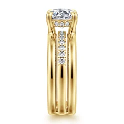 Best Gabriel & Co. Reeba - 14K Yellow Gold Round Diamond Engagement Ring