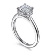 Gabriel & Co. Reece - 14K White Gold Cushion Cut Bezel Prong Diamond Engagement Ring