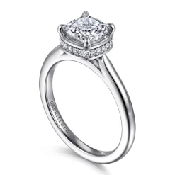 Gabriel & Co. Reece - 14K White Gold Cushion Cut Bezel Prong Diamond Engagement Ring