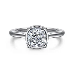 Gabriel & Co. Reece - 14K White Gold Cushion Cut Bezel Prong Diamond Engagement Ring