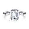 Outlet Gabriel & Co. Reece - 14K White Gold Emerald Cut Bezel Prong Diamond Engagement Ring
