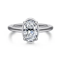 Online Gabriel & Co. Reece - 14K White Gold Oval Bezel Prong Diamond Engagement Ring