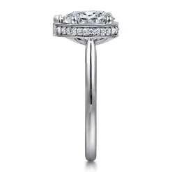 Discount Gabriel & Co. Reece - 14K White Gold Pear Shape Bezel Prong Diamond Engagement Ring