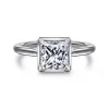 Hot Gabriel & Co. Reece - 14K White Gold Princess Cut Bezel Prong Diamond Engagement Ring