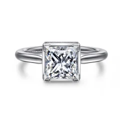 Hot Gabriel & Co. Reece - 14K White Gold Princess Cut Bezel Prong Diamond Engagement Ring