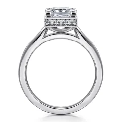 Hot Gabriel & Co. Reece - 14K White Gold Princess Cut Bezel Prong Diamond Engagement Ring