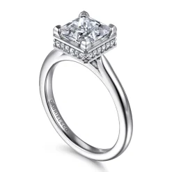 Hot Gabriel & Co. Reece - 14K White Gold Princess Cut Bezel Prong Diamond Engagement Ring