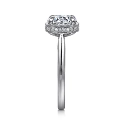 Clearance Gabriel & Co. Reece - 14K White Gold Round Bezel Prong Diamond Engagement Ring
