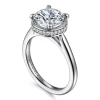 New Gabriel & Co. Reece - 14K White Gold Round Bezel Prong Diamond Engagement Ring