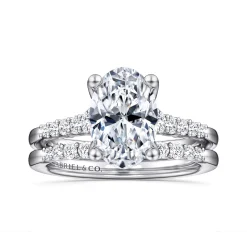 Discount Gabriel & Co. Reed - 14K White Gold Oval Diamond Engagement Ring