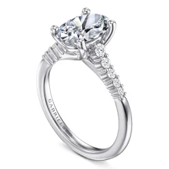 Discount Gabriel & Co. Reed - 14K White Gold Oval Diamond Engagement Ring