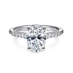 Discount Gabriel & Co. Reed - 14K White Gold Oval Diamond Engagement Ring