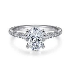 Outlet Gabriel & Co. Reed - 14K White Gold Oval Diamond Engagement Ring