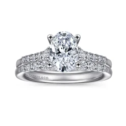 Outlet Gabriel & Co. Reed - 14K White Gold Oval Diamond Engagement Ring