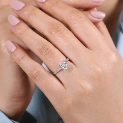 Outlet Gabriel & Co. Reed - 14K White Gold Oval Diamond Engagement Ring