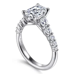 Gabriel & Co. Reed - 14K White Gold Oval Diamond Engagement Ring