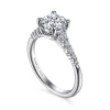 Best Gabriel & Co. Reed - 14K White Gold Round Diamond Engagement Ring