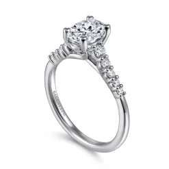 New Gabriel & Co. Reed - Platinum Oval Diamond Engagement Ring