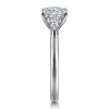 Sale Gabriel & Co. Reema - 14K White Gold Cushion Cut Three Stone Lotus Diamond Engagement Ring
