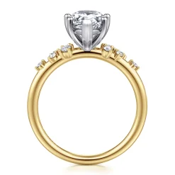 Gabriel & Co. Reena - 14K White and Yellow Gold Pear Shape Diamond Engagement Ring