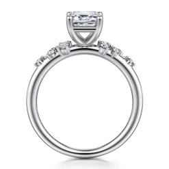 Sale Gabriel & Co. Reena - 14K White Gold Emerald Cut Diamond Engagement Ring