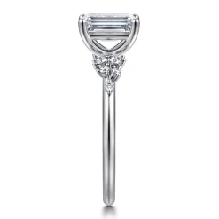 Sale Gabriel & Co. Reena - 14K White Gold Emerald Cut Diamond Engagement Ring
