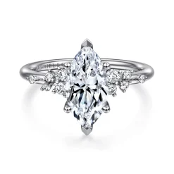 Discount Gabriel & Co. Reena - 18K White Gold Marquise Shape Diamond Engagement Ring