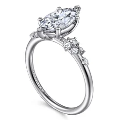Discount Gabriel & Co. Reena - 18K White Gold Marquise Shape Diamond Engagement Ring