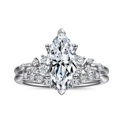 Discount Gabriel & Co. Reena - 18K White Gold Marquise Shape Diamond Engagement Ring
