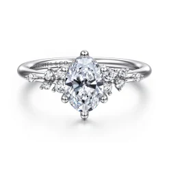 Online Gabriel & Co. Reena - 14K White Gold Oval Diamond Engagement Ring