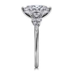Clearance Gabriel & Co. Reena - 14K White Gold Oval Diamond Engagement Ring