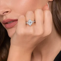 Clearance Gabriel & Co. Reena - 14K White Gold Oval Diamond Engagement Ring