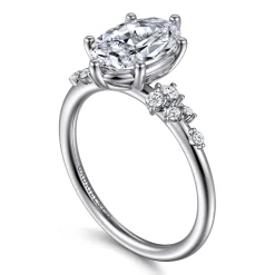 Clearance Gabriel & Co. Reena - 14K White Gold Oval Diamond Engagement Ring