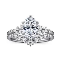 New Gabriel & Co. Reena - 14K White Gold Oval Diamond Engagement Ring