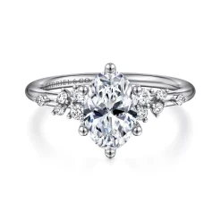 New Gabriel & Co. Reena - 14K White Gold Oval Diamond Engagement Ring