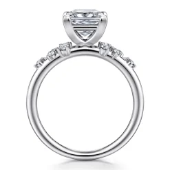 Outlet Gabriel & Co. Reena - 18K White Gold Princess Cut Diamond Engagement Ring