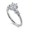 New Gabriel & Co. Reena - 14K White Gold 6 Prong Round Diamond Engagement Ring