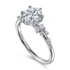 Best Gabriel & Co. Reena - 18K White Gold Round Diamond Engagement Ring