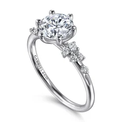 Best Gabriel & Co. Reena - 18K White Gold Round Diamond Engagement Ring