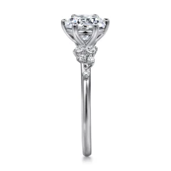 Best Gabriel & Co. Reena - 18K White Gold Round Diamond Engagement Ring