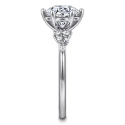 Clearance Gabriel & Co. Reena - 14K White Gold Round Diamond Engagement Ring