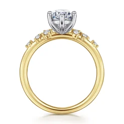 Gabriel & Co. Reena - 14K White-Yellow Gold Oval Diamond Engagement Ring