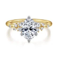 Gabriel & Co. Reena - 14K White-Yellow Gold Oval Diamond Engagement Ring