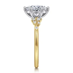 Gabriel & Co. Reena - 14K White-Yellow Gold Oval Diamond Engagement Ring