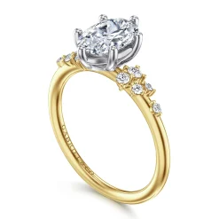 Gabriel & Co. Reena - 14K White-Yellow Gold Oval Diamond Engagement Ring