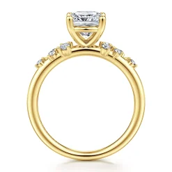 Gabriel & Co. Reena - 14K Yellow Gold Cushion Cut Diamond Engagement Ring